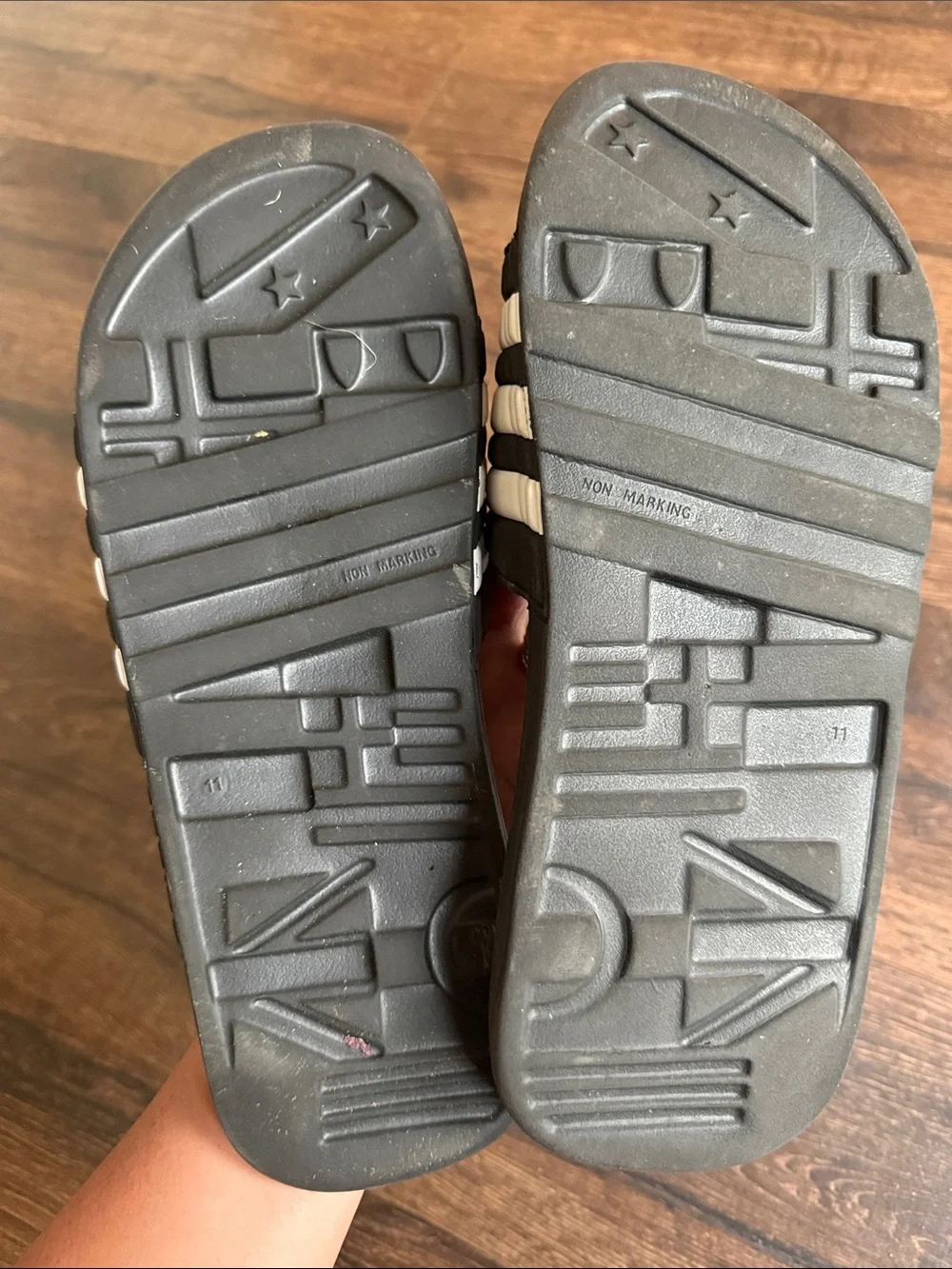 adidas Black and White Kids Supercloud Slide Sandals
